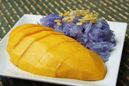 Mango Sticky rice Thai Food Flowers in Thai Cooking